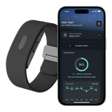 Smartwatch and smartphone displaying a fitness app on a white background